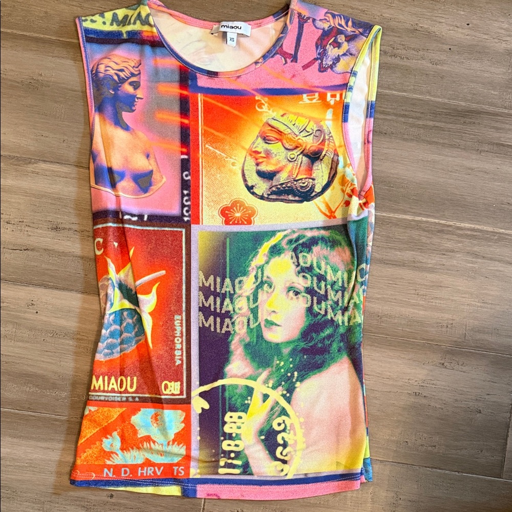 Miaou Colorful Graphic Tank Top